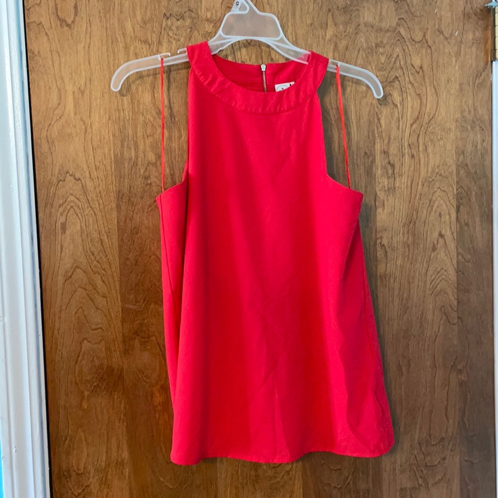 Orange paper crane hi neck blouse